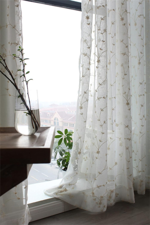 Perdele albe transparente cu model floral 150x180 cm [1]