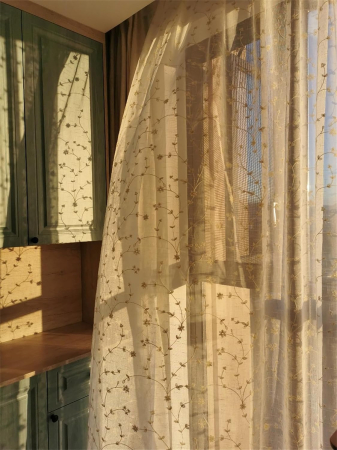 Perdele albe transparente cu model floral 150x180 cm [2]