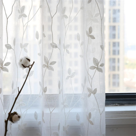 Perdele albe transparente cu model floral 150x180 cm [5]