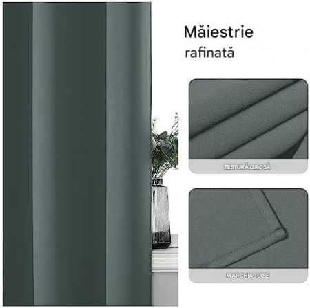 Perdele groase 137 cm inaltime, 117 cm latime, gri, set 2 bucati [6]