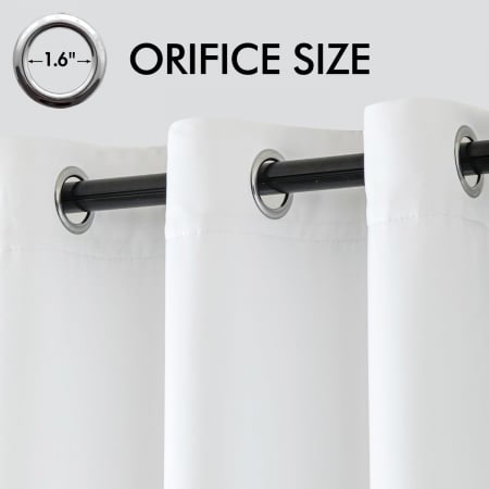 Perdele opace, moi, cu ochiuri metalice 225x132 cm (latime x inaltime), Alb, 1 bucata [6]