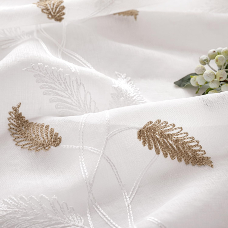 Perdele transparente, cu ochiuri metalice 140X225cm (inaltimexlungime), Alb, 2 bucata [4]