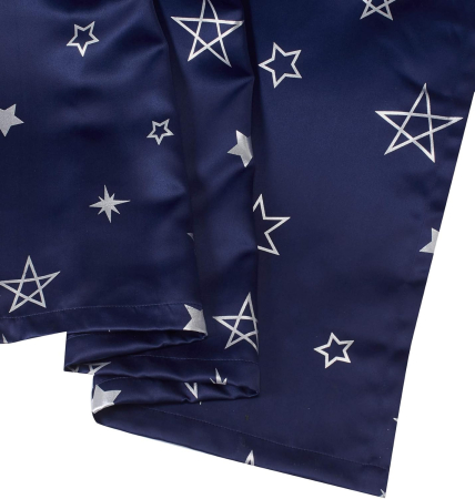 Perdele opace, moi, cu ochiuri metalice 137x137 cm cer cu stele, 2bucati [3]