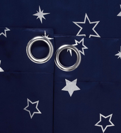 Perdele opace, moi, cu ochiuri metalice 137x137 cm cer cu stele, 2bucati [2]