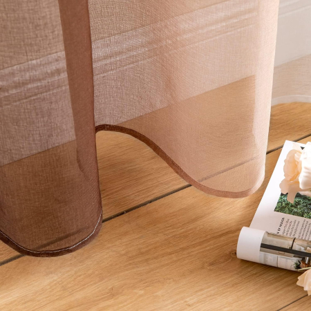 Perdele semi transparente maro cafea degrade 140*122 set 2 bucati [5]