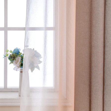 Perdele semi transparente maro cafea degrade 140*122 set 2 bucati [2]