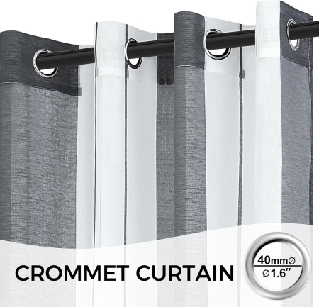 Perdele semi-transparente din dantela Gri H122x140L cm set 2 bucati [1]