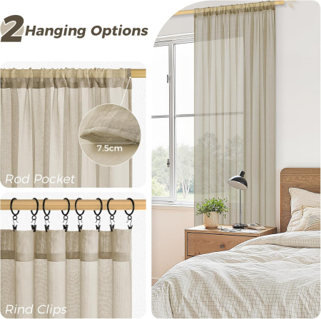 Perdele semi-transparente din dantela Gri H137x140L cm set 2 bucati [1]