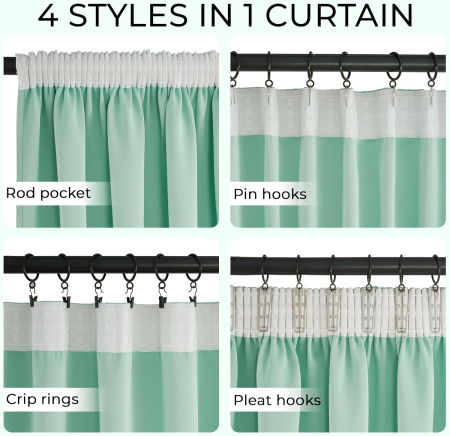 Perdele groase 225 cm inaltime, 140 cm latime, verde, set 2 bucati [3]