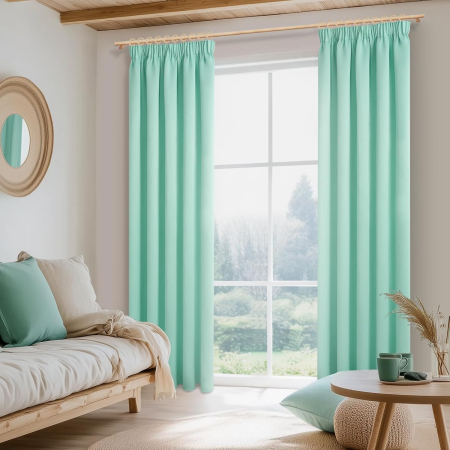 Perdele groase 225 cm inaltime, 140 cm latime, verde, set 2 bucati [1]