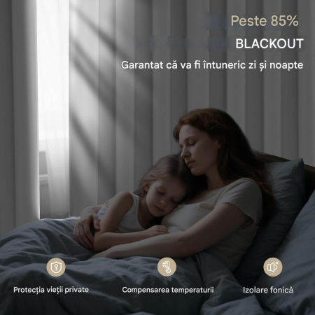 Perdele termice groase 175 cm inaltime, 140 cm latime, gri deschis, set 2 bucati [1]