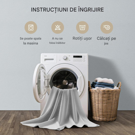 Perdele termice groase 175 cm inaltime, 140 cm latime, gri deschis, set 2 bucati [7]