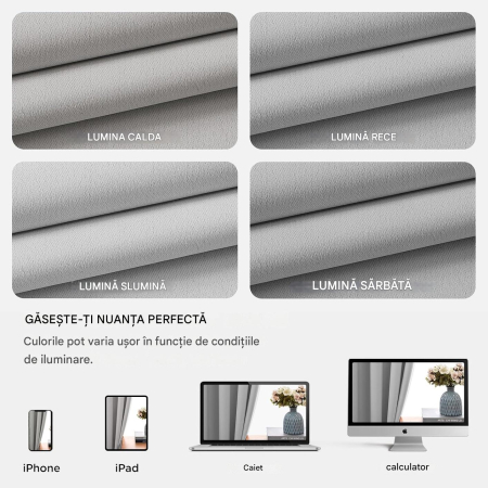 Perdele termice groase 175 cm inaltime, 140 cm latime, gri deschis, set 2 bucati [6]