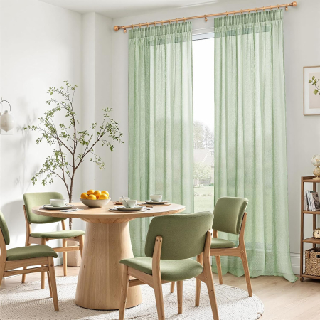 Perdele semitransparente voal verde 220x140 cm set 2 bucati [7]