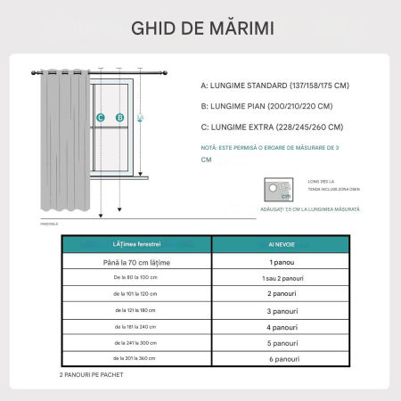Perdele termice groase 240 cm inaltime, 135 cm latime, gri inchis, set 2 bucati [5]