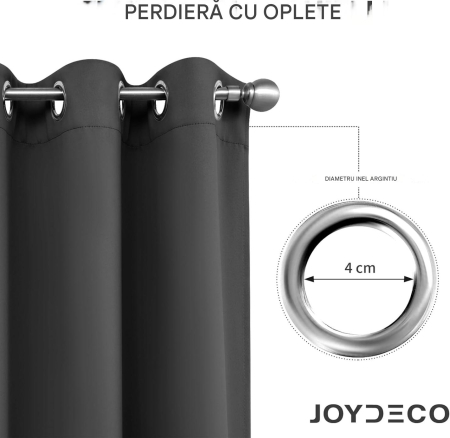 Perdele termice groase 240 cm inaltime, 135 cm latime, gri inchis, set 2 bucati [3]