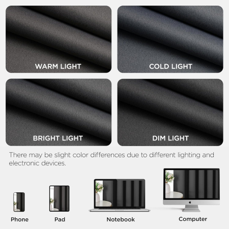 Perdele termice groase 175 cm inaltime, 140 cm latime, set 2 bucati, negre [4]