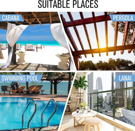 Perdele exterioare rezistente la intemperii opace cu ochiuri ecran intimitate 132x275cm – bej [5]