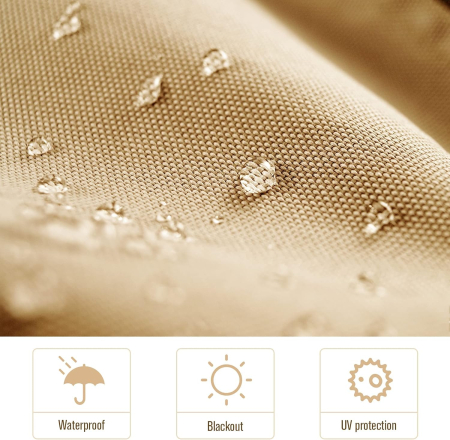 Perdele exterioare rezistente la intemperii opace cu ochiuri ecran intimitate 132x275cm – bej [1]