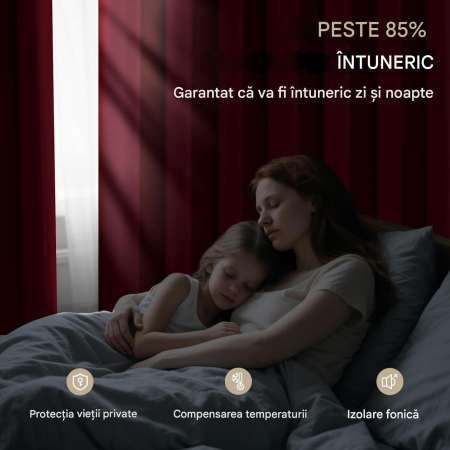 Perdele termice groase 240 cm inaltime, 135 cm latime, rosii, set 2 bucati [1]