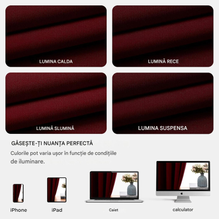 Perdele termice groase 240 cm inaltime, 135 cm latime, rosii, set 2 bucati [5]