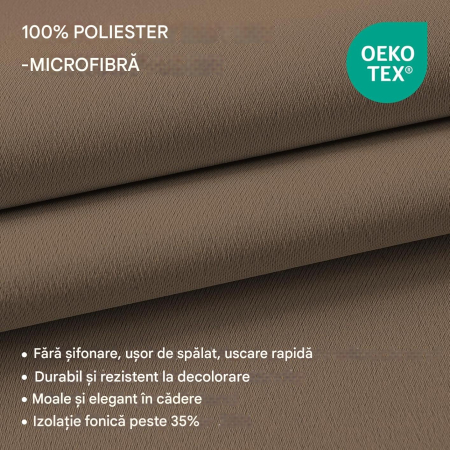 Perdele termice groase 260 cm inaltime, 140 cm latime, set 2 bucati Maro [2]