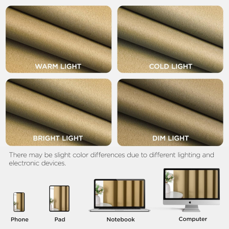 Perdea termica groasa 225 cm inaltime, 135 cm latime, Bej-1 bucata [5]