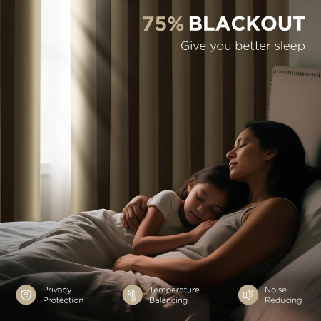 Perdea termica groasa 240 cm inaltime, 140 cm latime, Bej-1 bucata [3]