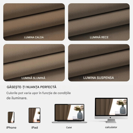 Perdele termice groase 260 cm inaltime, 140 cm latime, set 2 bucati Maro [6]