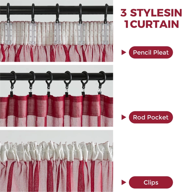 Perdele transparente din dantela rosie 245x140 cm set 2 bucati [1]