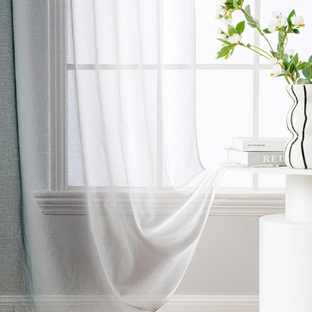 Perdele semi transparente din dantela gri 140*260 set 2 bucati [3]