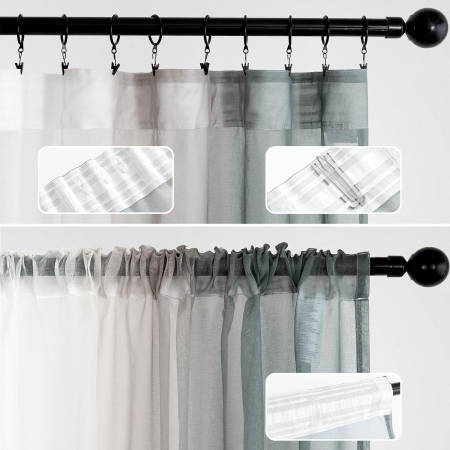 Perdele semi transparente din dantela gri 140*260 set 2 bucati [2]