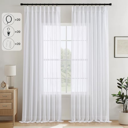 perdele su draperii - Perdele transparente din dantela 132x225 cm set 2 bucati