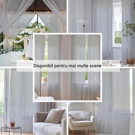 Perdele semi-transparente din dantela Gri H145x140L cm set 2 bucati [6]