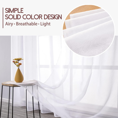 Perdea transparenta 1 bucata din dantela alba 225x300 cm [3]