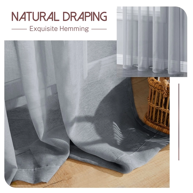 Perdele transparente din dantela Gri 245x140 cm set 2 bucati [4]