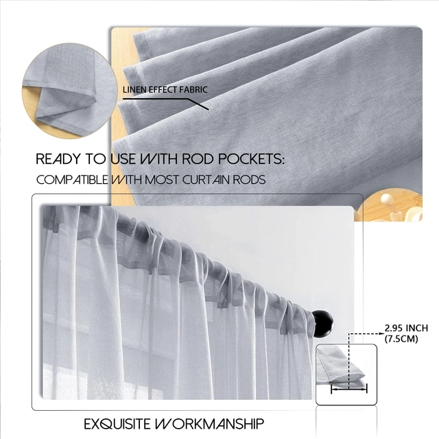 Perdele transparente din dantela Gri 245x140 cm set 2 bucati [1]