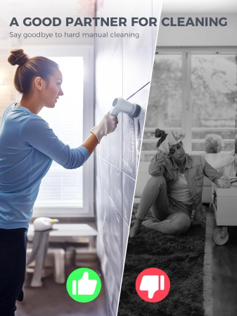 Perie electrică de curățare reincarcabila, IPX7 impermeabilă cu ecran LED, 4 capete [1]