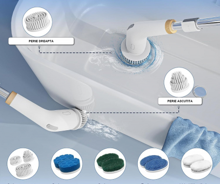 Perie electrică de curățare 13 în 1 cu mâner extensibil, set 11 perii [4]