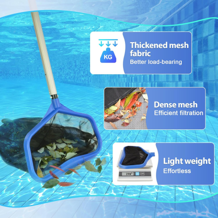 Plasă fină din nailon pentru piscină, dublă adâncă, compatibilă maner 32 mm [3]