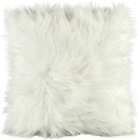 perini - Perina decorativa alba, cu par lung, 60x60 cm