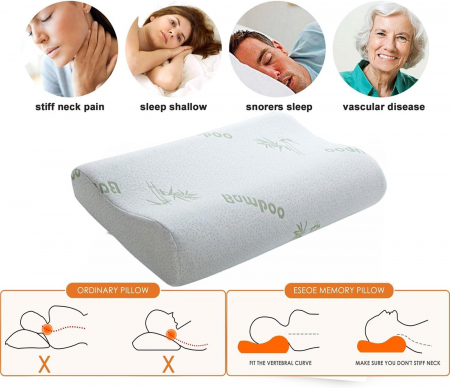 Perna ortopedica de dormit din spuma cu memorie, cu husa detasabila cu fermoar 56*36*12cm [3]
