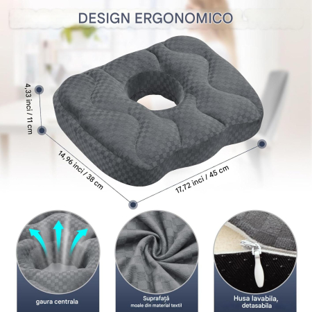 Perna ortopedica, din burete cu memorie,  pentru orice tip de scaun [2]