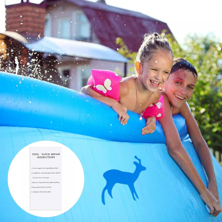 Petece de reparare piscina, autoadezive din PVC, dreptunghi albastru, 20 de bucăți [3]