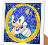 PICTURA - Pictura cu diamante 5D cu rama de lemn 18x18-personaj desene animate