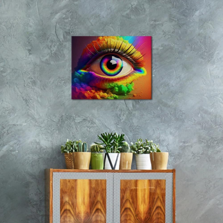 Pictura pe panza numerotata 40x50 cm, vopsea acrilica, pensule, suporti atarnare, "Ochi" [1]