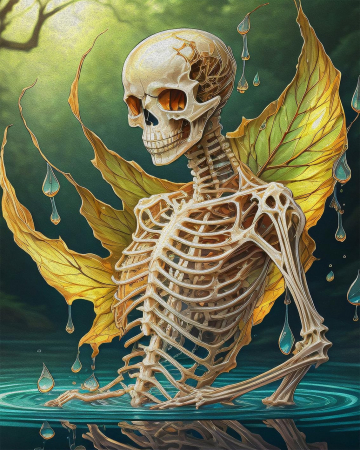 PICTURA - Pictura pe panza numerotata 40x50 cm, vopsea acrilica, pensule, suporti atarnare, "Bones"