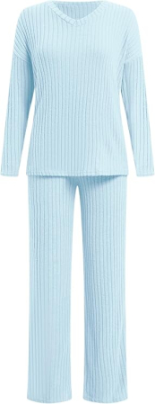 Pijama bleu lejera de somn pentru femei, din material moale, XS [4]