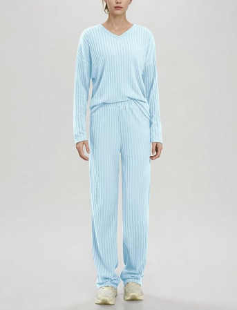 Pijama bleu lejera de somn pentru femei, din material moale, XS [1]