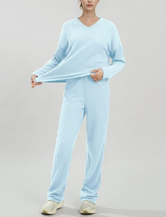 Pijama bleu lejera de somn pentru femei, din material moale, XS [2]